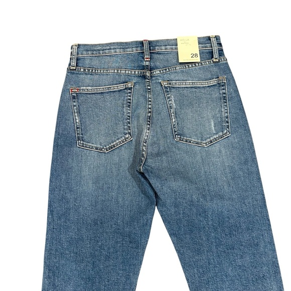 AO.LA High Rise Girlfriend Slim Jeans Fools Rush In Studded Rhinestone Cuff 28 - Picture 4 of 9